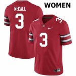 Women's Ohio State Buckeyes #3 Demario McCall Scarlet Nike NCAA College Football Jersey Designated QZA3144BK